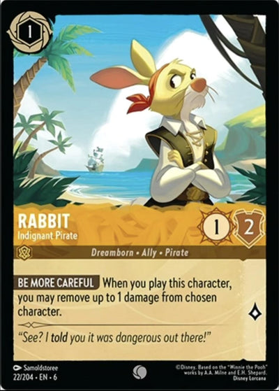 Image for Rabbit - Indignant Pirate (Azurite Sea) (22/204) - Disney Lorcana