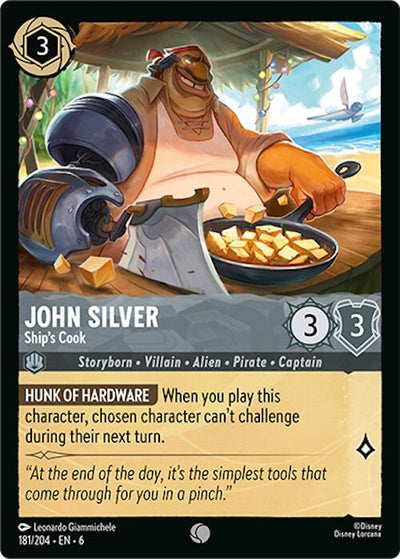 Image for John Silver - Ship's Cook (Azurite Sea) (181/204) - Disney Lorcana