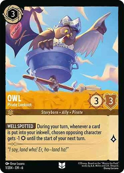 Image for Owl - Pirate Lookout (Azurite Sea) (1/204) - Disney Lorcana