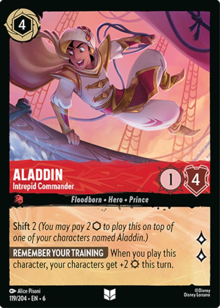 Image for Aladdin - Intrepid Commander (Azurite Sea) (119/204) - Disney Lorcana