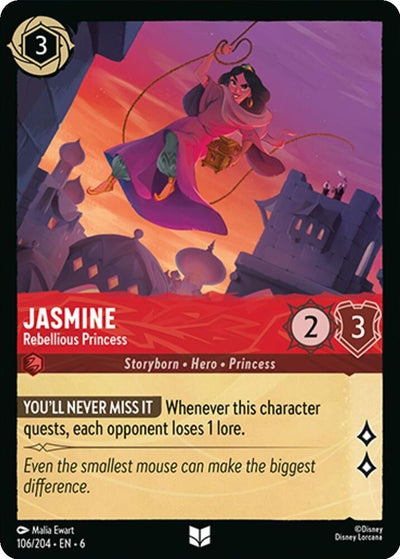 Image for Jasmine - Rebellious Princess (Azurite Sea) (106/204) - Disney Lorcana