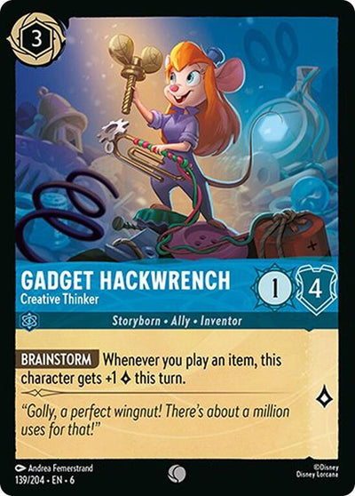 Image for Gadget Hackwrench - Creative Thinker (Azurite Sea) (139/204) - Disney Lorcana