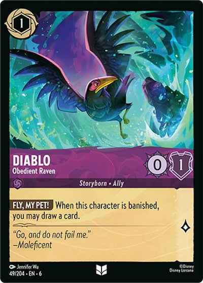 Image for Diablo - Obedient Raven (Azurite Sea) (49/204) - Disney Lorcana