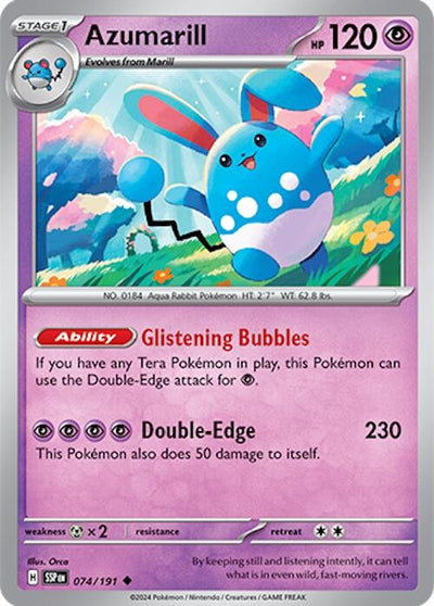 Image for Azumarill (SV08: Surging Sparks) (074/191) - Pokemon