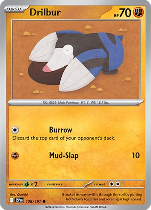 Image for Drilbur (SV08: Surging Sparks) (108/191) - Pokemon