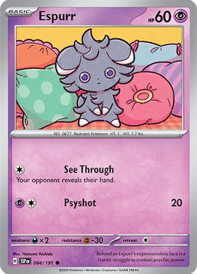 Image for Espurr (SV08: Surging Sparks) (084/191) - Pokemon