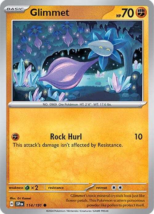 Image for Glimmet (SV08: Surging Sparks) (114/191) - Pokemon