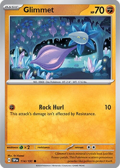 Image for Glimmet (SV08: Surging Sparks) (114/191) - Pokemon