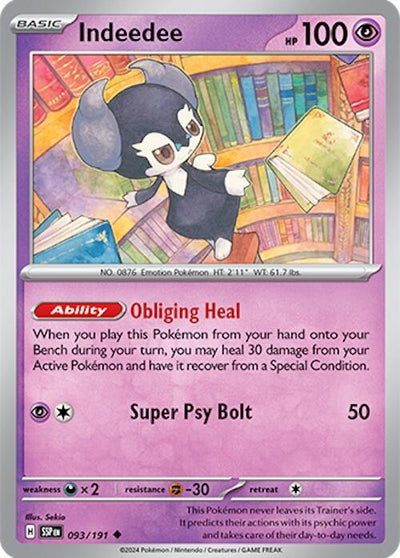 Image for Indeedee (SV08: Surging Sparks) (093/191) - Pokemon