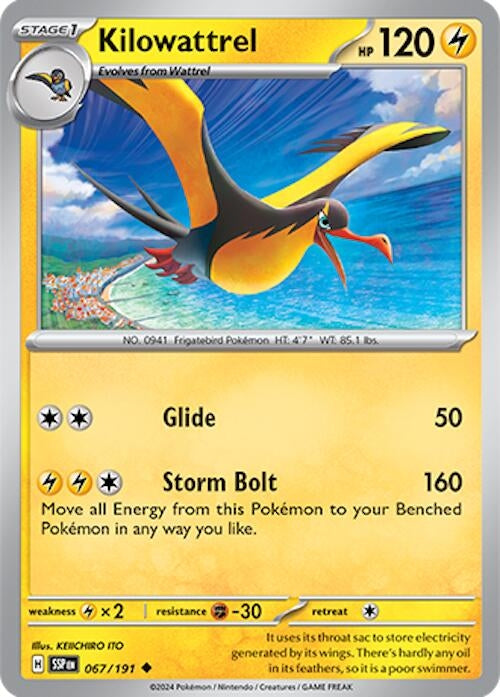 Image for Kilowattrel (SV08: Surging Sparks) (067/191) - Pokemon