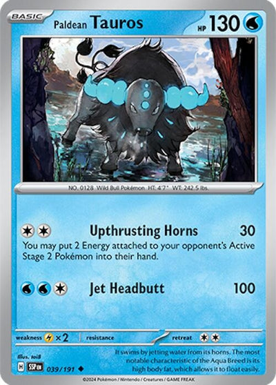 Image for Paldean Tauros (SV08: Surging Sparks) (039/191) - Pokemon
