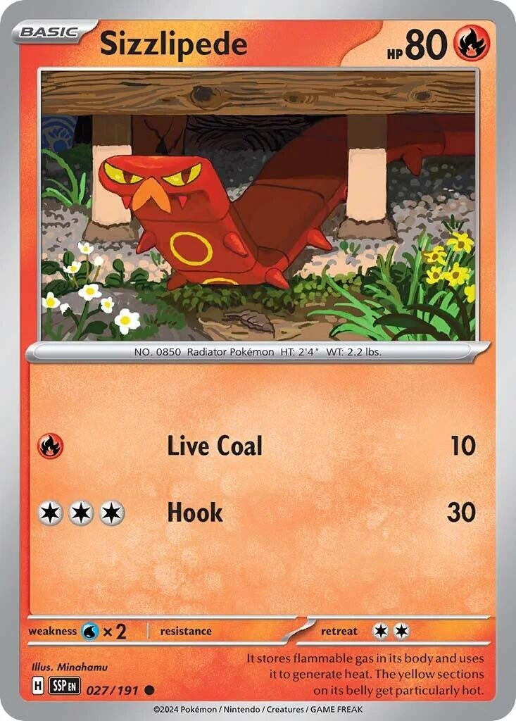 Image for Sizzlipede (SV08: Surging Sparks) (027/191) - Pokemon