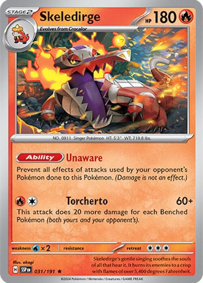 Image for Skeledirge (SV08: Surging Sparks) (031/191) - Pokemon