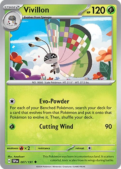 Image for Vivillon (SV08: Surging Sparks) (007/191) - Pokemon