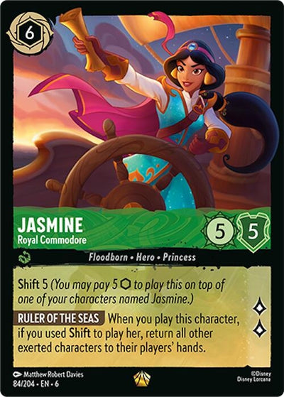 Image for Jasmine - Royal Commodore (Azurite Sea) (84/204) - Disney Lorcana