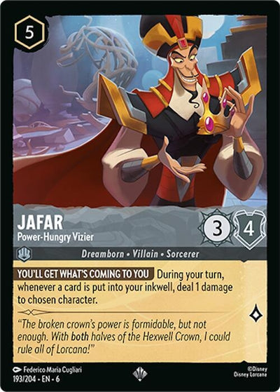 Image for Jafar - Power-Hungry Vizier (Azurite Sea) (193/204) - Disney Lorcana