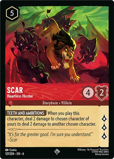 Image for Scar - Heartless Hunter (Azurite Sea) (127/204) - Disney Lorcana