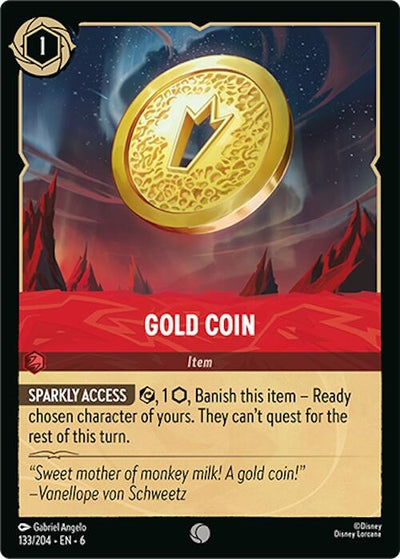 Image for Gold Coin (Azurite Sea) (133/204) - Disney Lorcana