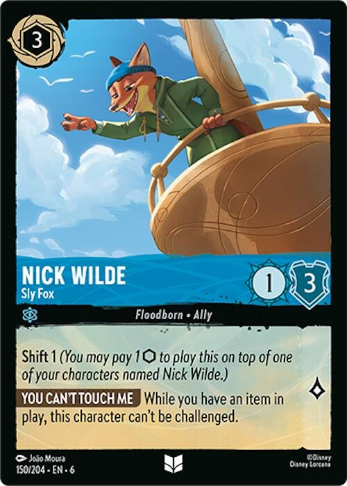 Image for Nick Wilde - Sly Fox (Azurite Sea) (150/204) - Disney Lorcana