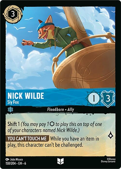 Image for Nick Wilde - Sly Fox (Azurite Sea) (150/204) - Disney Lorcana