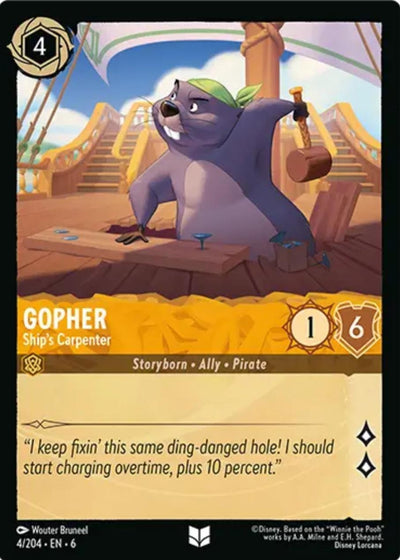 Image for Gopher - Ship's Carpenter (Azurite Sea) (4/204) - Disney Lorcana