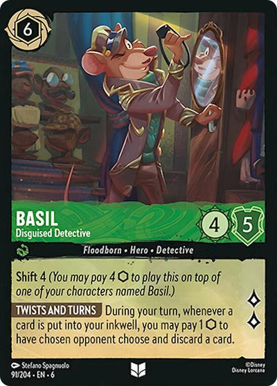 Image for Basil - Disguised Detective (Azurite Sea) (91/204) - Disney Lorcana