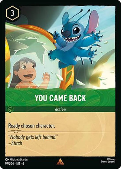 Image for You Came Back (Azurite Sea) (97/204) - Disney Lorcana
