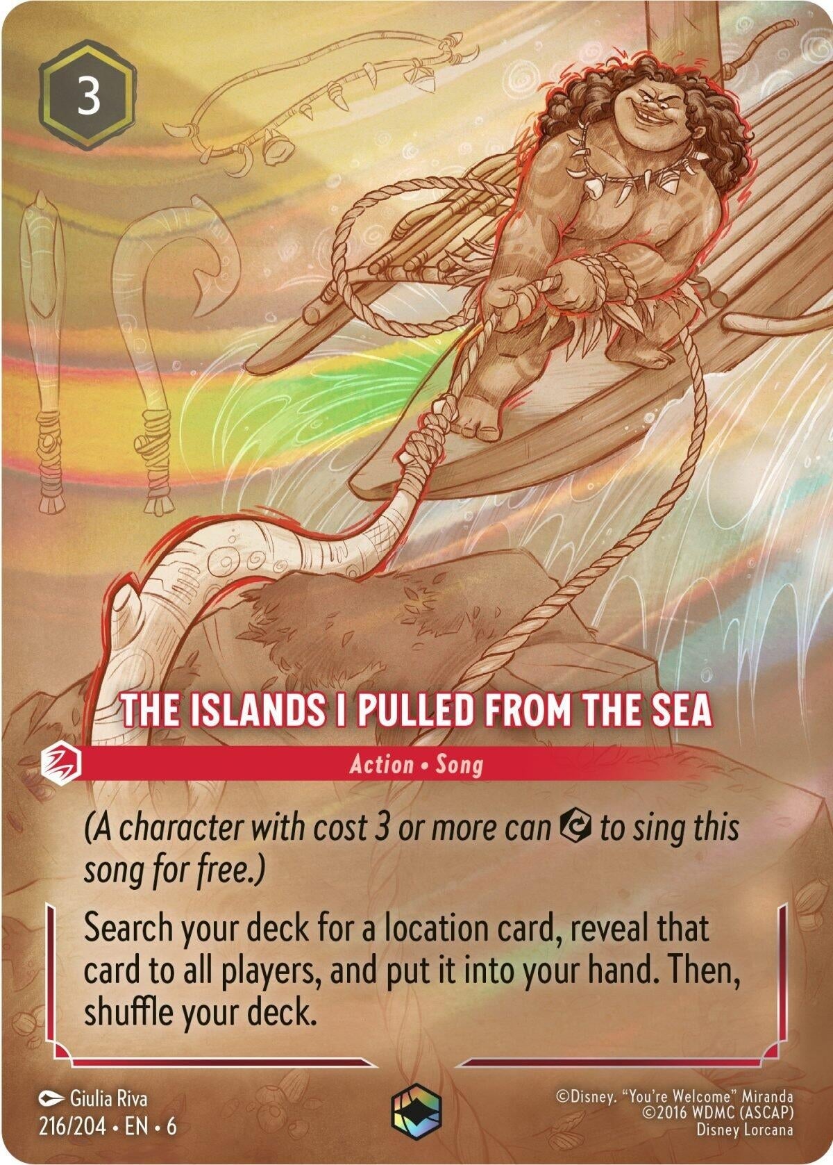Image for The Islands I Pulled From The Sea (Enchanted) (Azurite Sea) (216/204) - Disney Lorcana