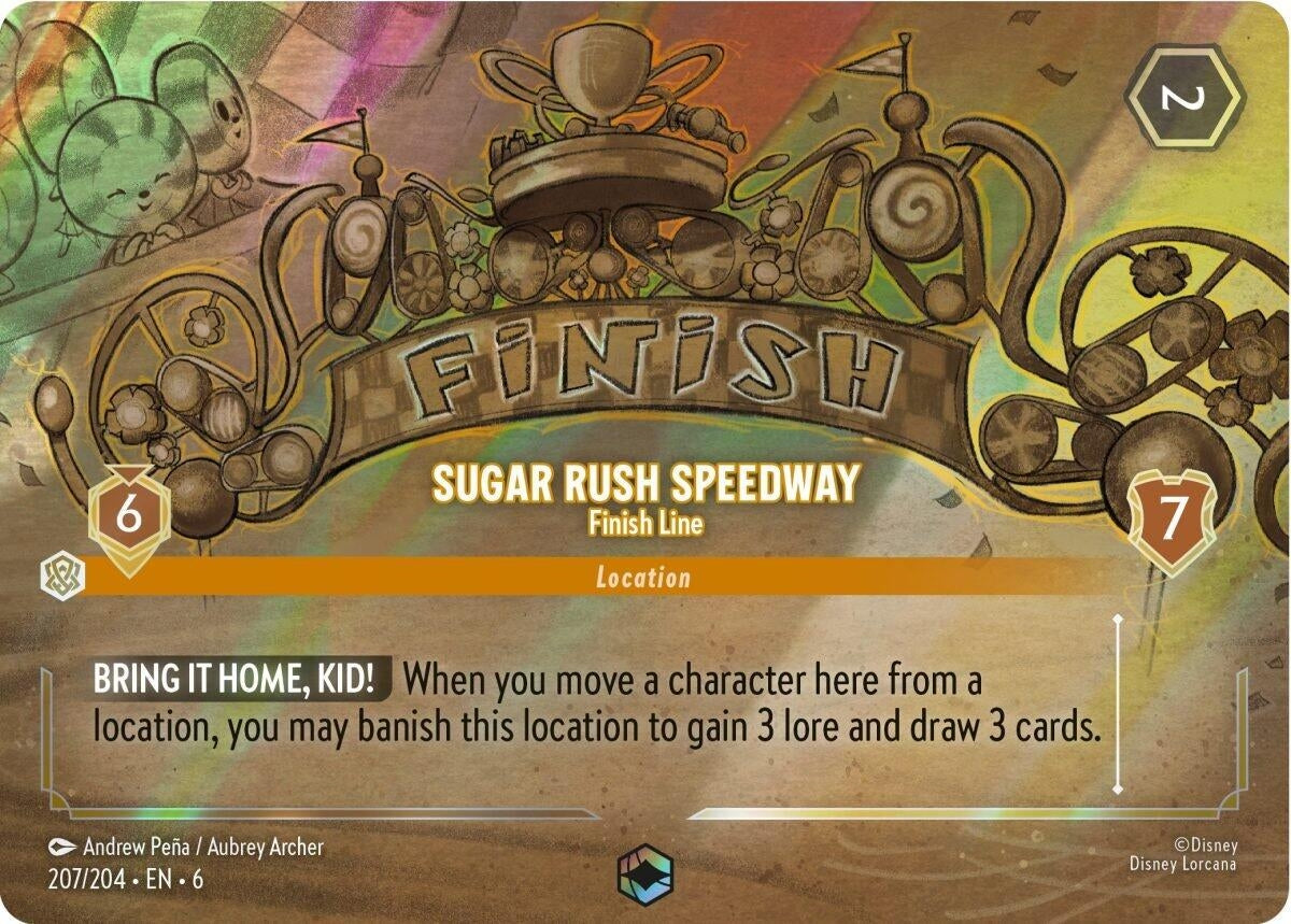 Image for Sugar Rush Speedway - Finish Line (Enchanted) (Azurite Sea) (207/204) - Disney Lorcana