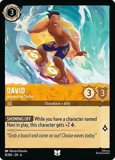 Image for David - Impressive Surfer (Azurite Sea) (8/204) - Disney Lorcana