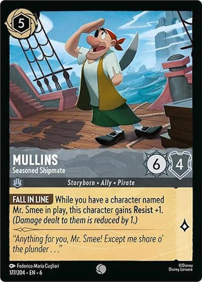 Image for Mullins - Seasoned Shipmate (Azurite Sea) (177/204) - Disney Lorcana
