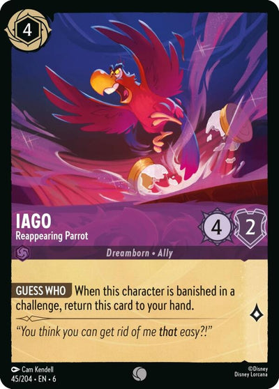 Image for Iago - Reappearing Parrot (Azurite Sea) (45/204) - Disney Lorcana