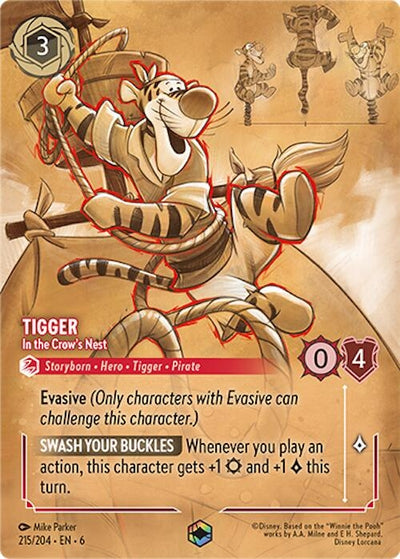 Image for Tigger - In the Crow's Nest (Enchanted) (Azurite Sea) (215/204) - Disney Lorcana