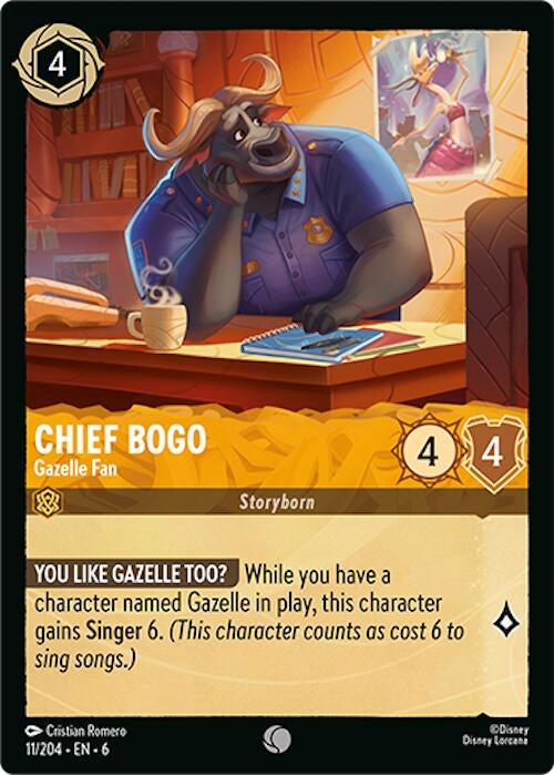 Image for Chief Bogo - Gazelle Fan (Azurite Sea) (11/204) - Disney Lorcana