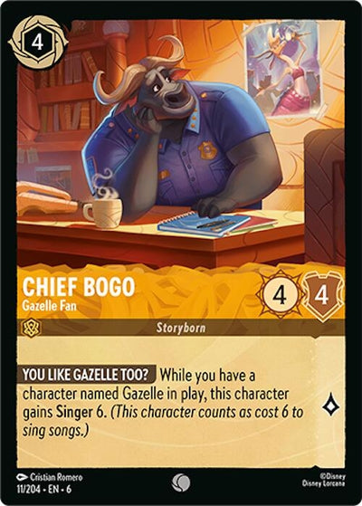Image for Chief Bogo - Gazelle Fan (Azurite Sea) (11/204) - Disney Lorcana