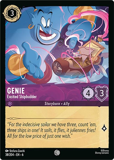 Image for Genie - Excited Shipbuilder (Azurite Sea) (38/204) - Disney Lorcana