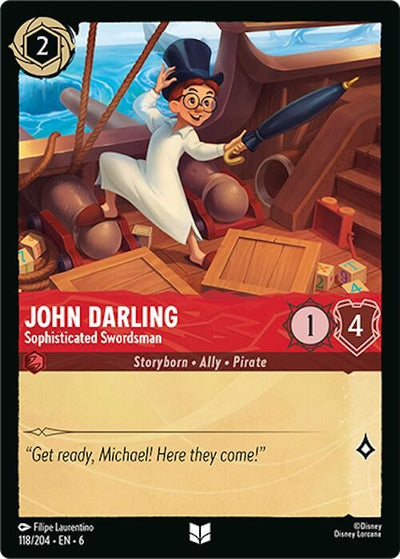 Image for John Darling - Sophisticated Swordsman (Azurite Sea) (118/204) - Disney Lorcana
