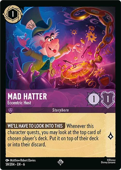 Image for Mad Hatter - Eccentric Host (Azurite Sea) (59/204) - Disney Lorcana