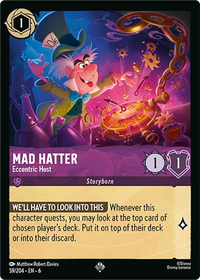 Image for Mad Hatter - Eccentric Host (Azurite Sea) (59/204) - Disney Lorcana