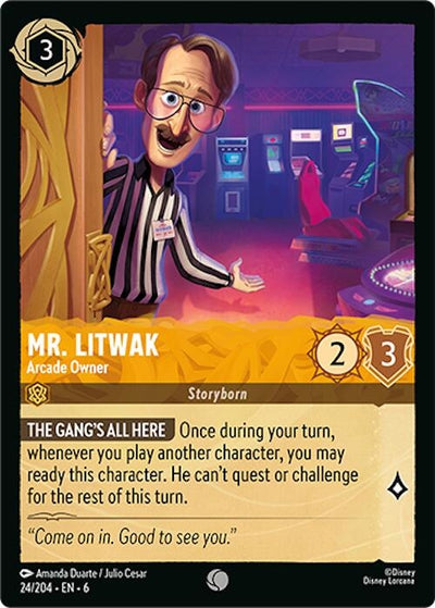Image for Mr. Litwak - Arcade Owner (Azurite Sea) (24/204) - Disney Lorcana