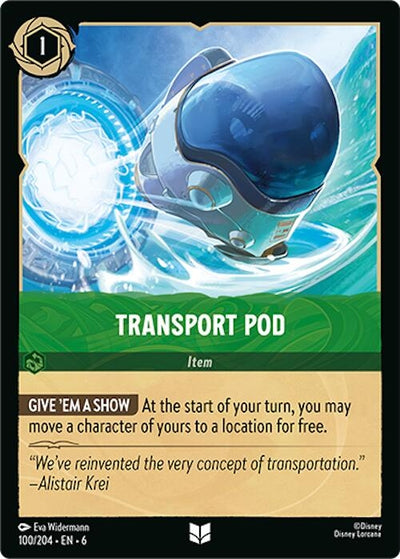 Image for Transport Pod (Azurite Sea) (100/204) - Disney Lorcana