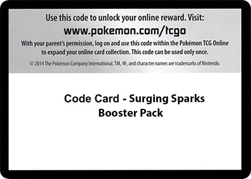 Image for Code Card - Surging Sparks Booster Pack - Pokemon