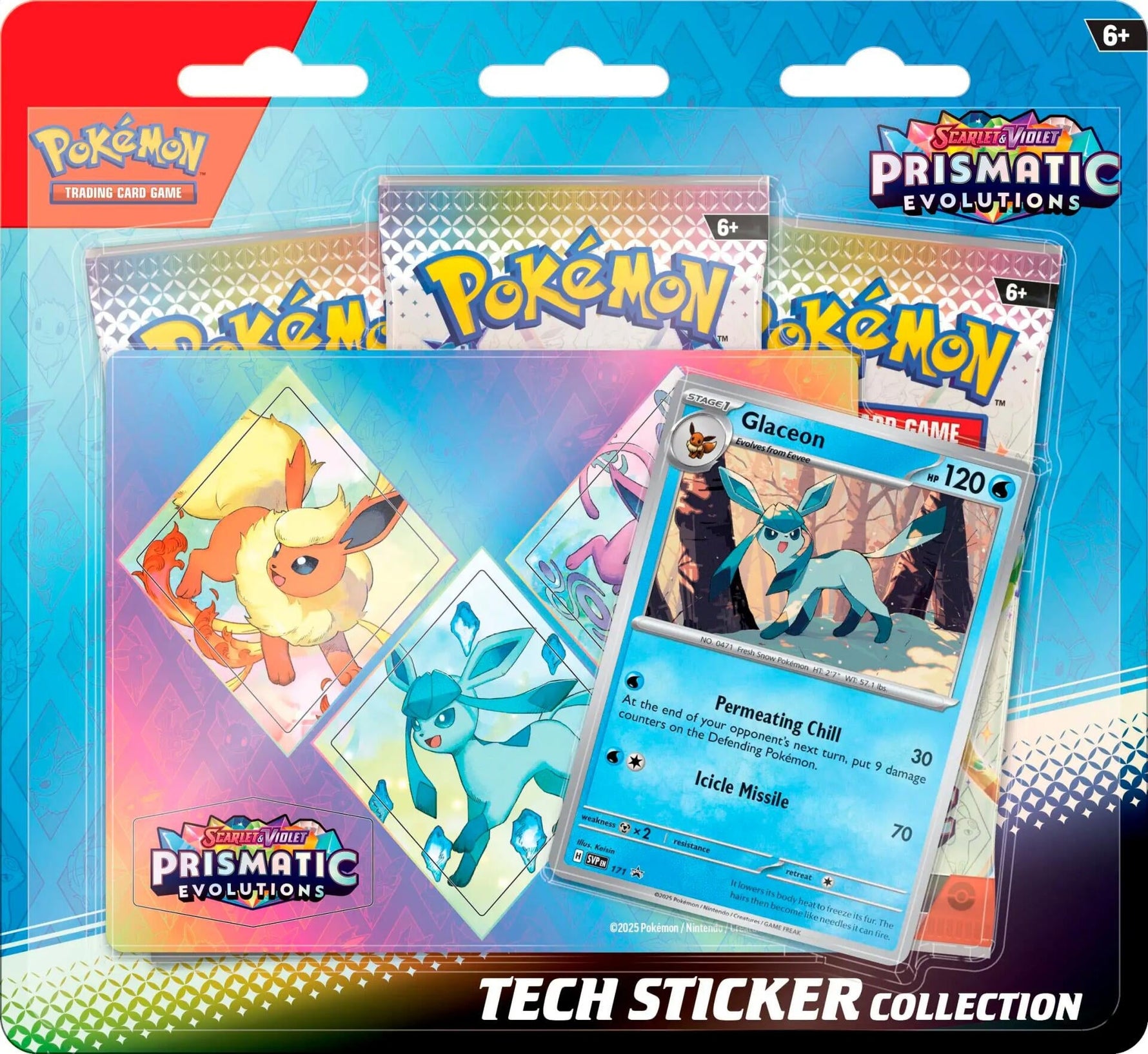 Prismatic Evolutions Tech Sticker Collection [Glaceon] (PRE)