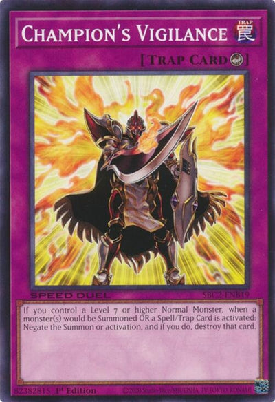 Image for Champion's Vigilance (Speed Duel: Battle City Finals) (SBC2-ENB19) - YuGiOh