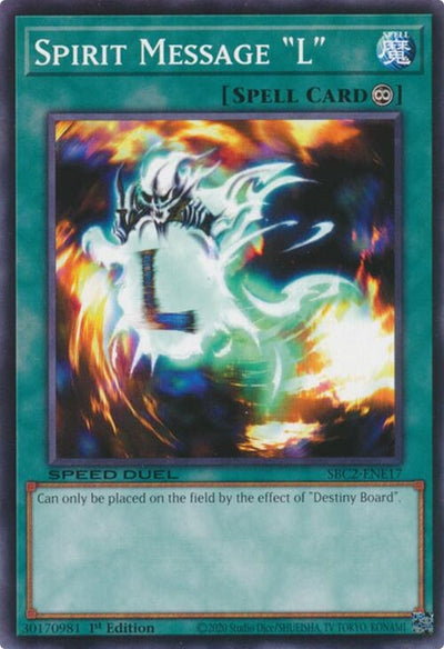 Image for Spirit Message "L" (Speed Duel: Battle City Finals) (SBC2-ENE17) - YuGiOh