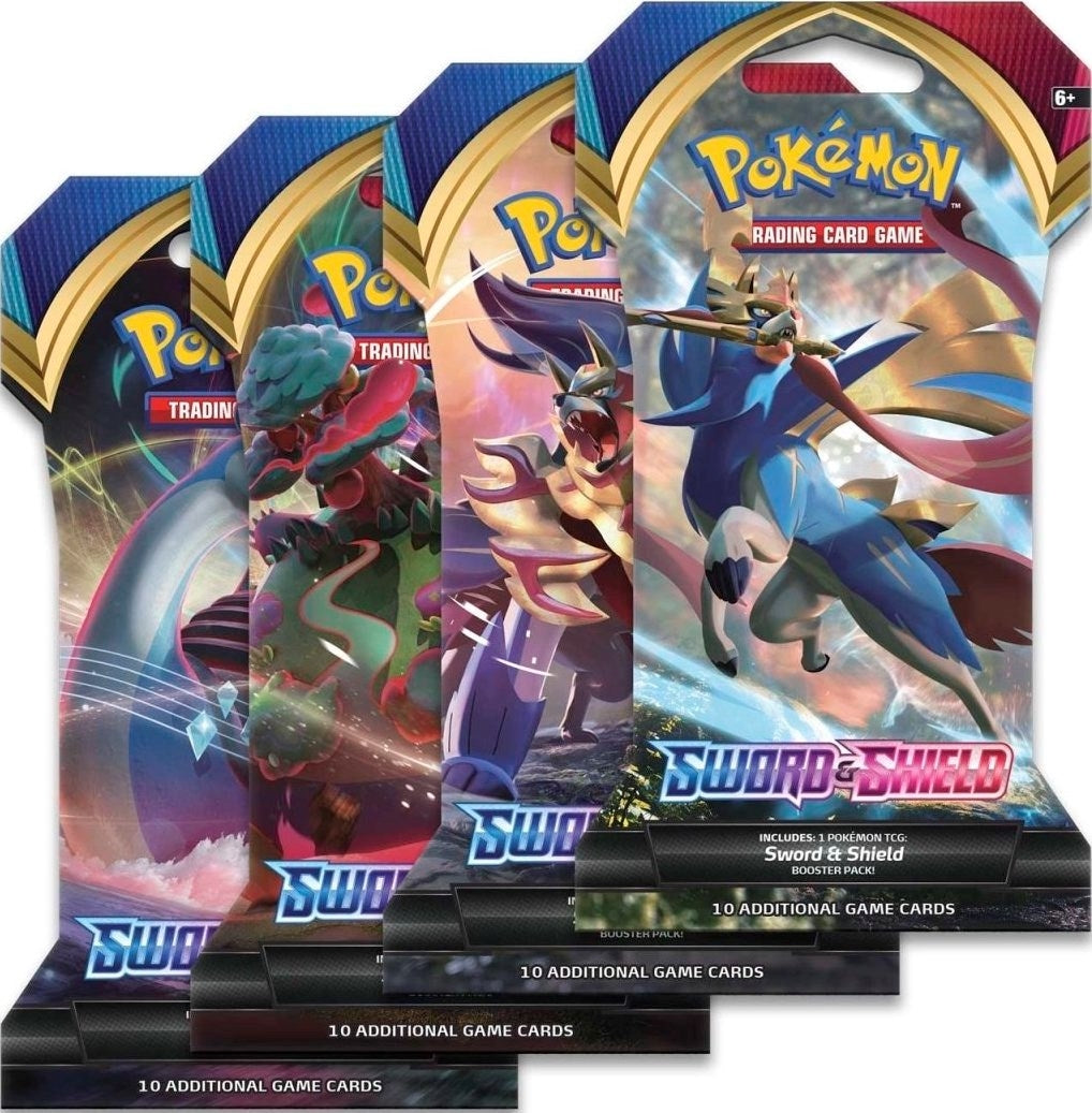 Sword And Shield Base Set Sleeved Booster Pack Art Bundle [Set of 4] (SWSH01)