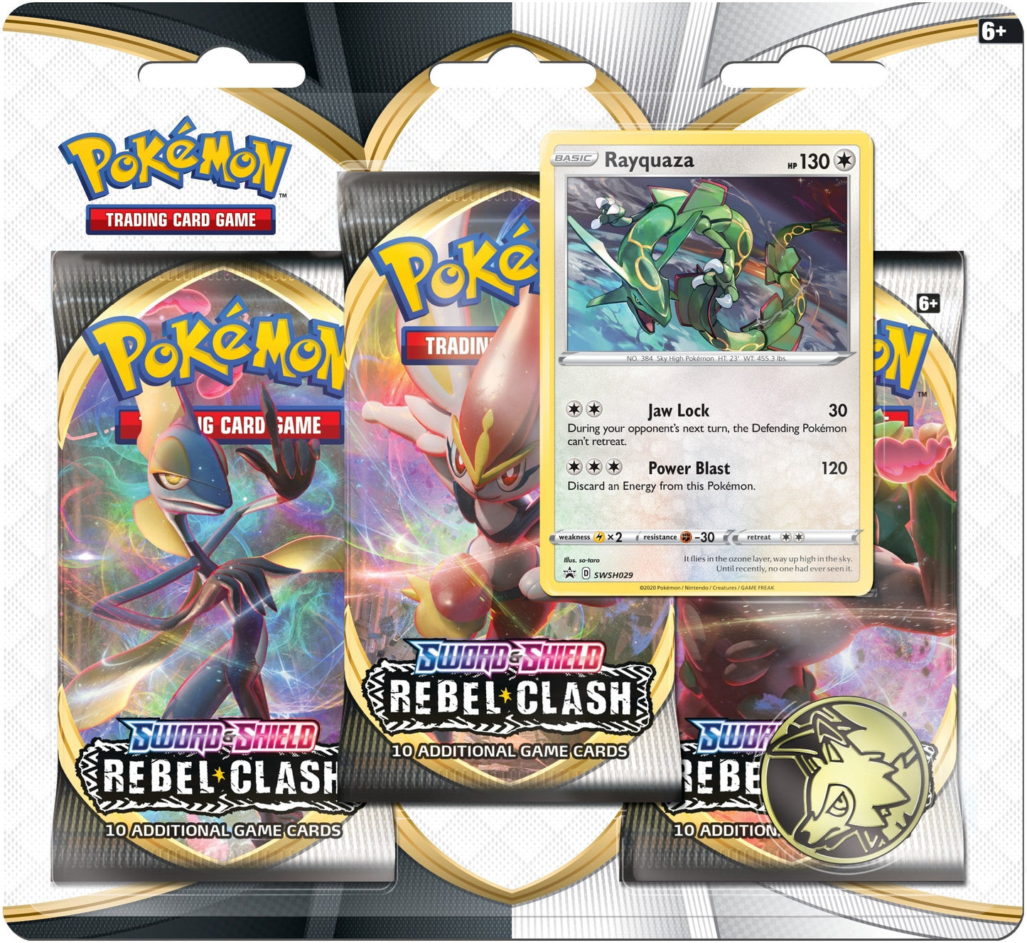 Rebel Clash 3 Pack Blister [Rayquaza] (SWSH02)