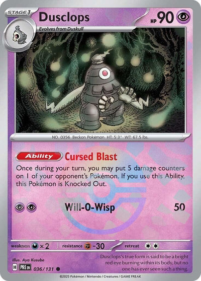 Image for Dusclops (Poke Ball Pattern) (SV: Prismatic Evolutions) (036/131) - Pokemon