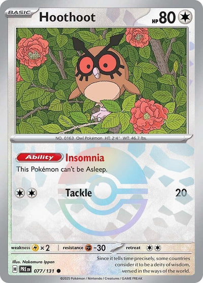 Image for Hoothoot (Poke Ball Pattern) (SV: Prismatic Evolutions) (077/131) - Pokemon