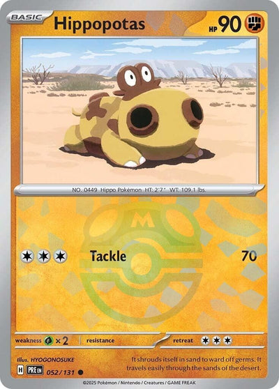 Image for Hippopotas (Master Ball Pattern) (SV: Prismatic Evolutions) (052/131) - Pokemon